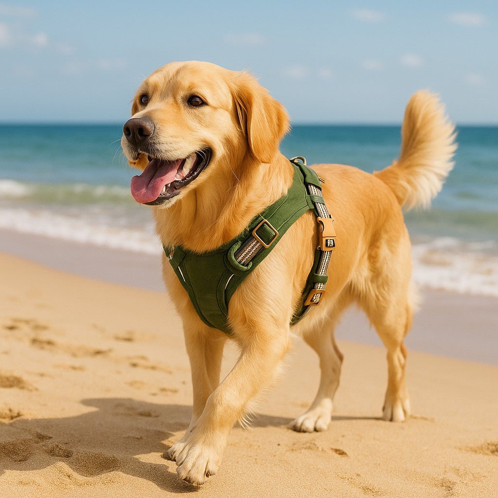 harnais chien anti traction vert