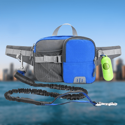 Laisse Enrouleur pour Chien - WaistBag™ - Bleu - Toutou Paradis