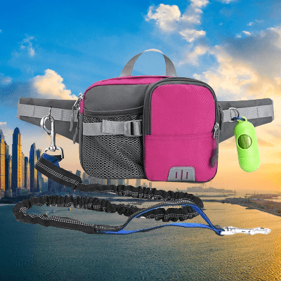 Laisse Enrouleur pour Chien - WaistBag™ - Rose - Toutou Paradis