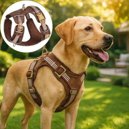 harnais chien anti traction variante brun