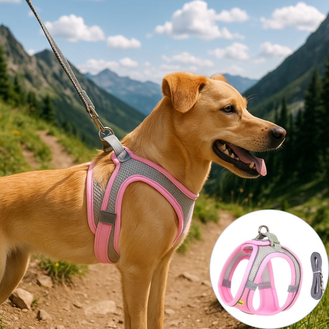 harnais petit chien rose