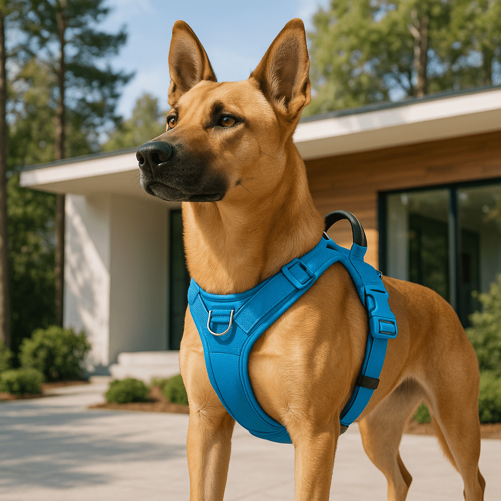 harnais pour chien bleu vif