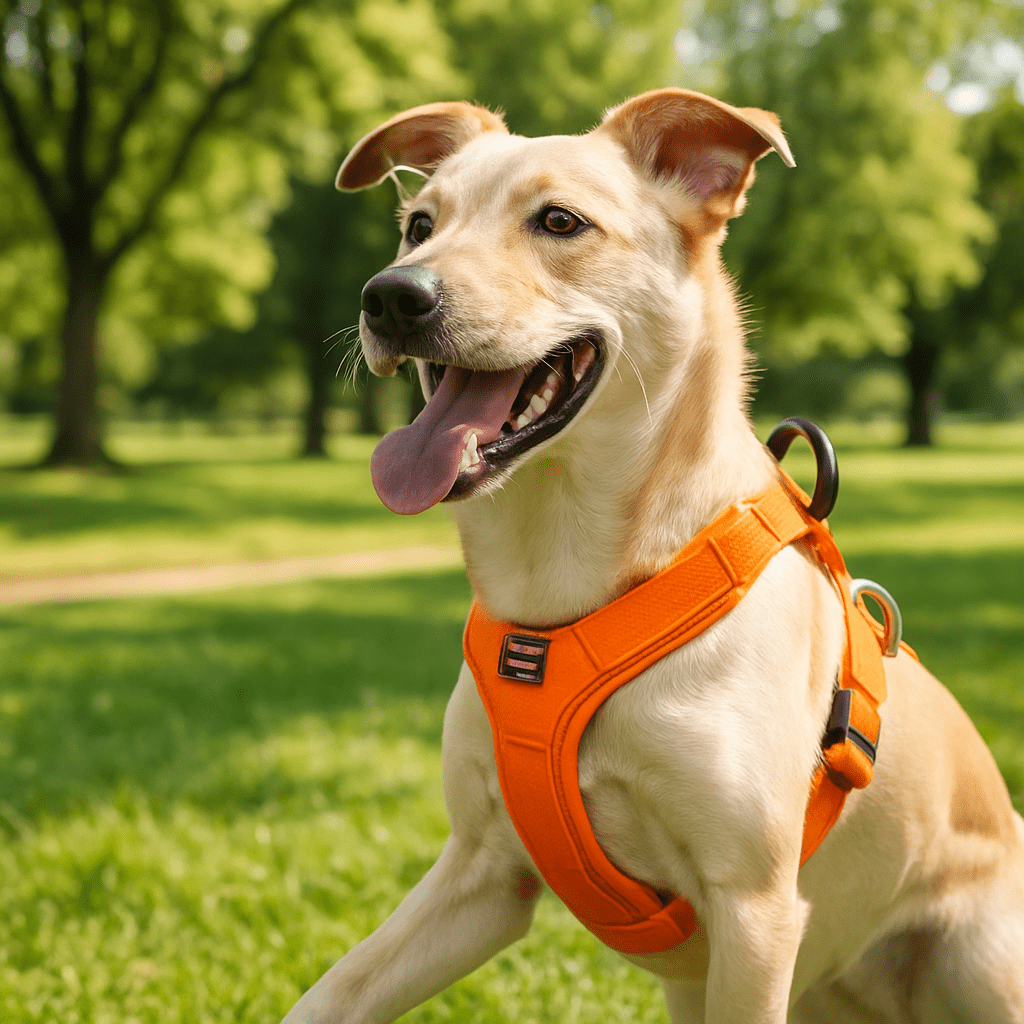 harnais pour chien orange vif